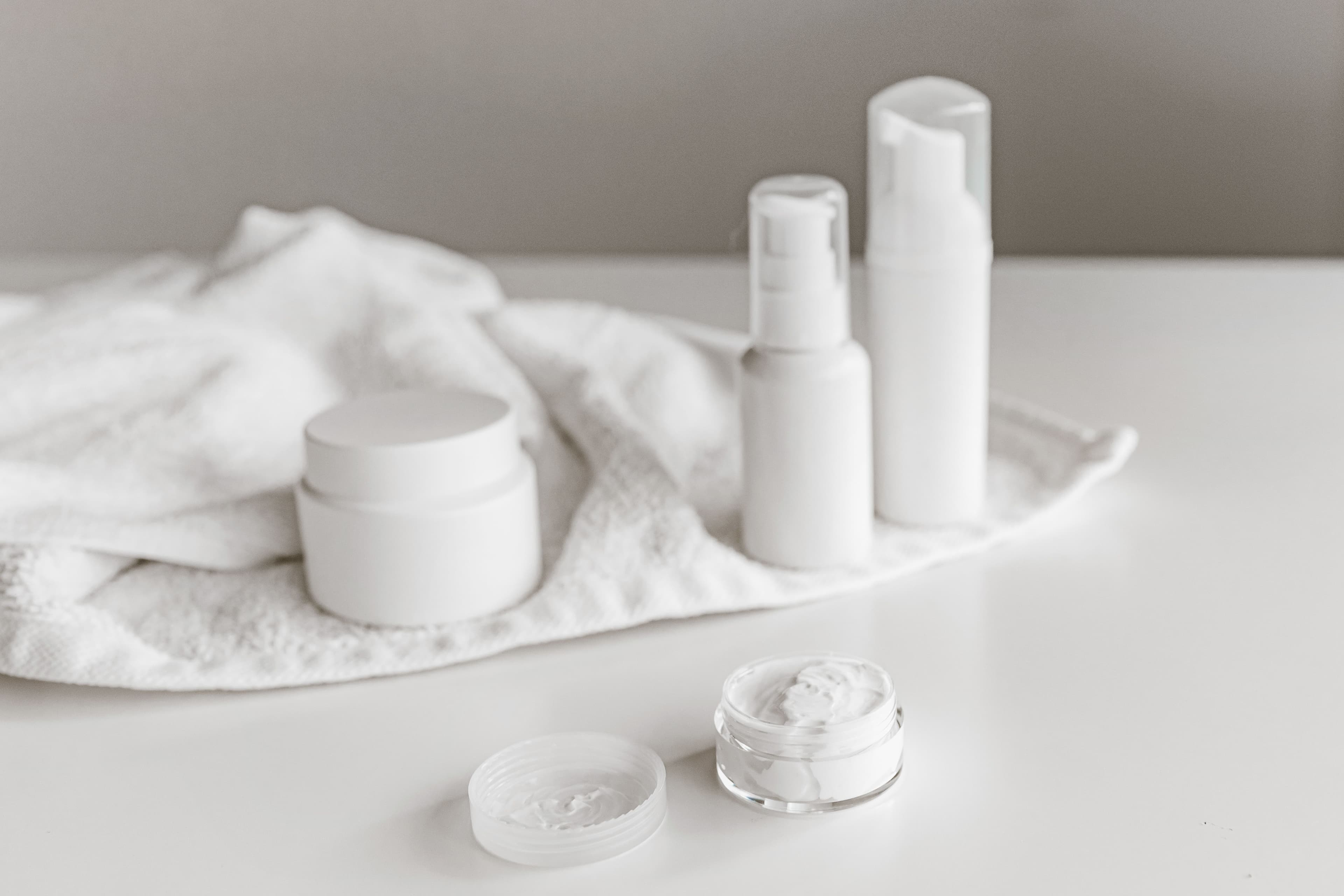 Routine flat-lay — three products